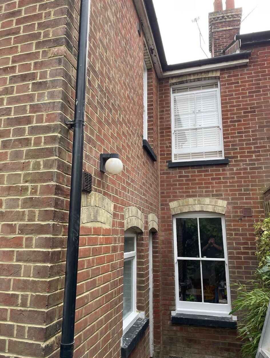 Guttering services and brick repointing carried out at a house in Faversham by CL Baker