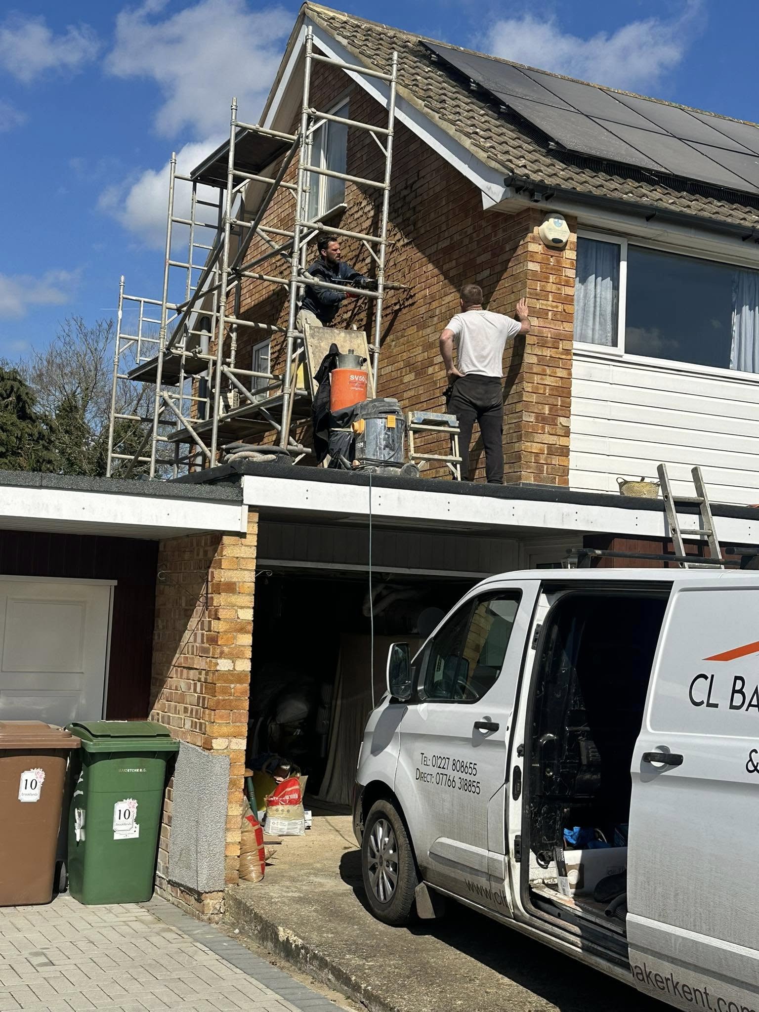 Flat roof and brick repointing carried out at a house in Whitstable by CL Baker