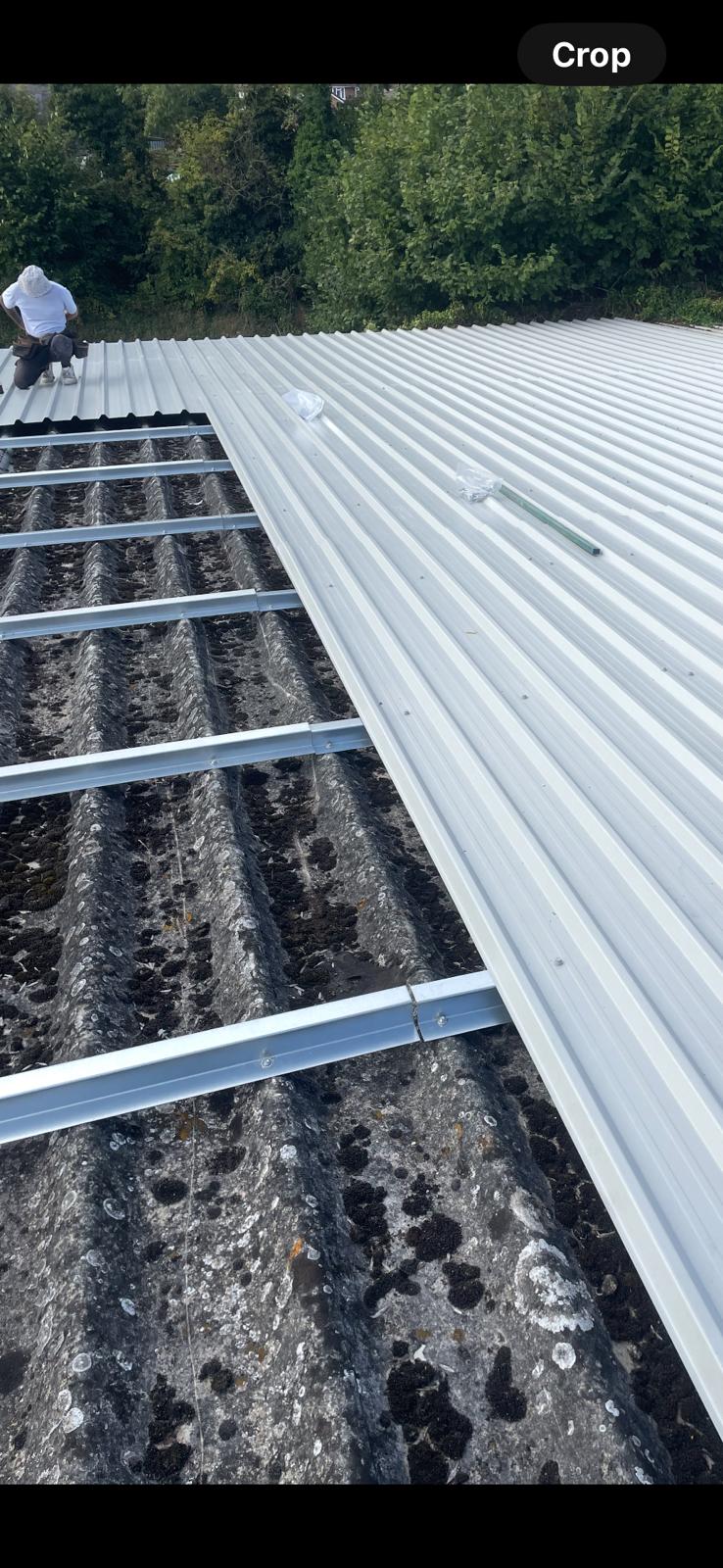 Metal roof repair carried out at a business in Sittingbourne by CL Baker