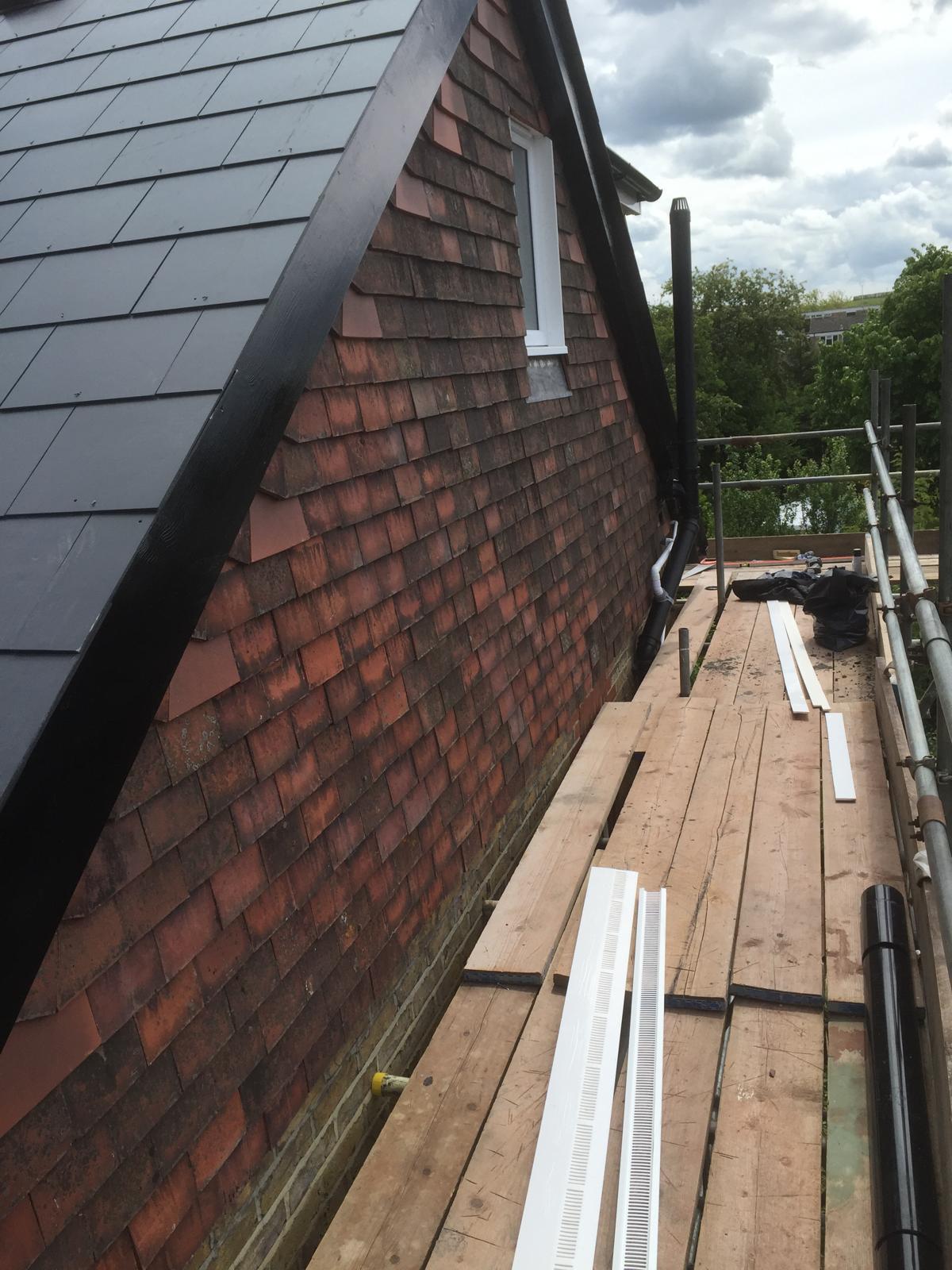 brick re pointing and roofing repairs carried out at a house in Canterbury by CL Baker