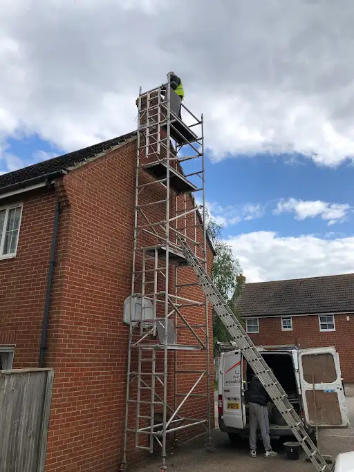 Chimney Stack Repair & Brick Repointing carried out at a house in Canterbury by CL Baker