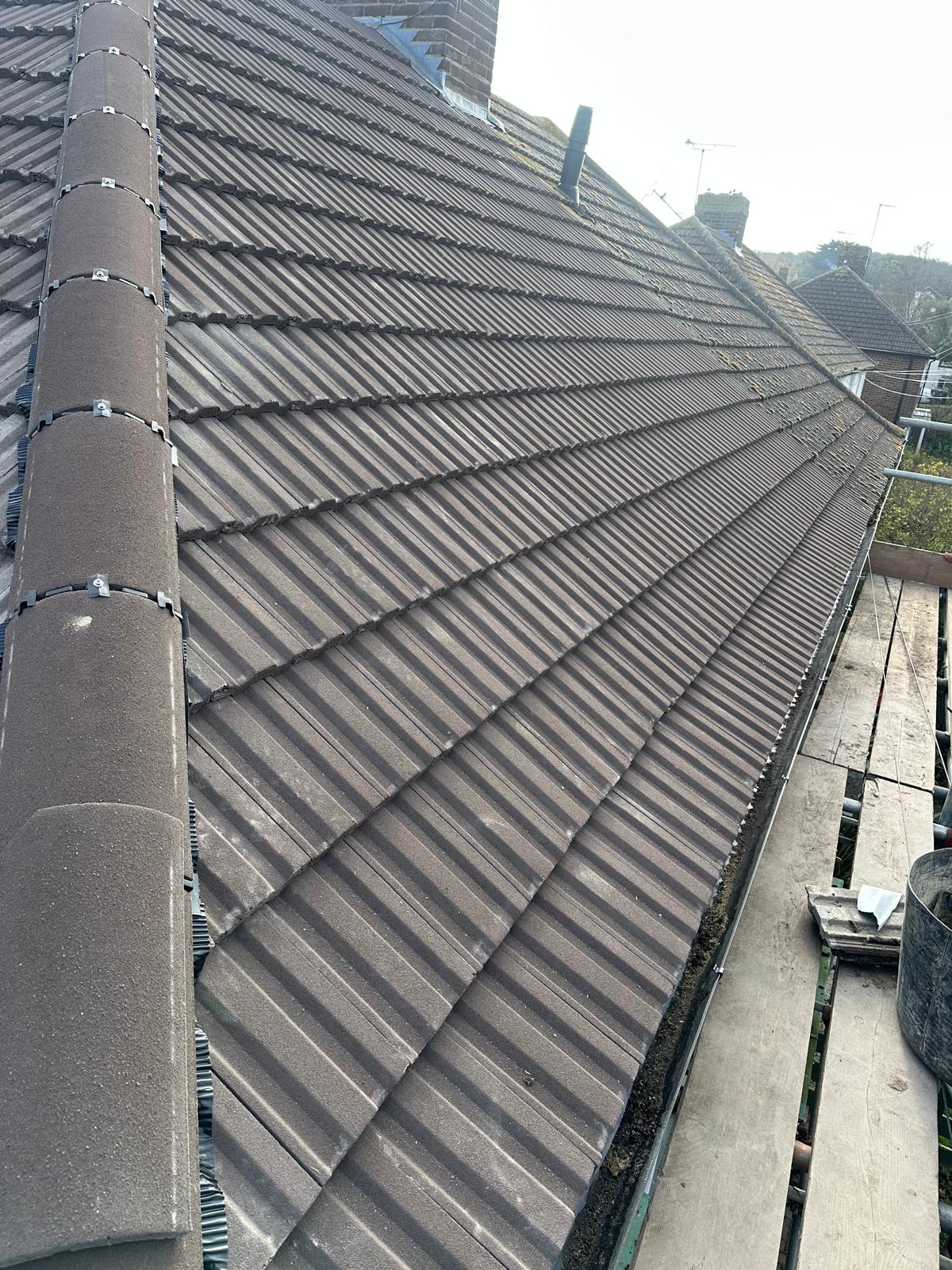 new tiled roof installed